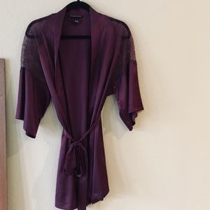 Victoria’s Secret Silk Robe w/ Lace Deatil